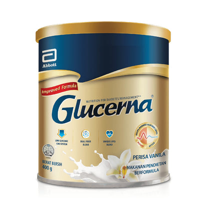 [JENIS TIN] GLUCERNA TRIPLE CARE POWDER VANILLA / WHEAT / CHOCOLATE 400G EXP01/2026