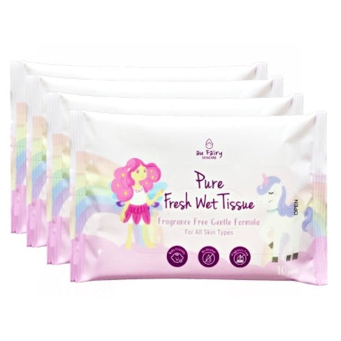 AU FAIRY PURE FRESH WET TISSUE FRAGRANCE FREE 10S PACK-OF-4 / 30S PACK-OF-2