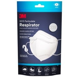 3M 9513 PARTICULATE RESPIRATOR KN95 WHITE / BLACK 3S