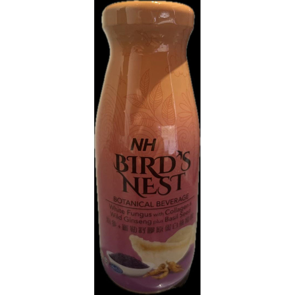 NH BIRD'S NEST BOTANICAL BEVERAGE WHITE FUNGUS WITH COLLAGEN & WILD GINSENG PLUS BASIL SEED 180ML