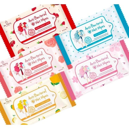 AU FAIRY ANTI-BACTERIAL WET WIPES ROSE FS / YUZU SC / SAKURA S / FRAGRANCE F / POMEGRANATE S 10S PACK-OF-4 EXP11/2023