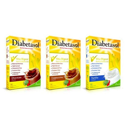 DIABETASOL POWDER CAPPUCCINO / CHOCOLATE / VANILLA 180G