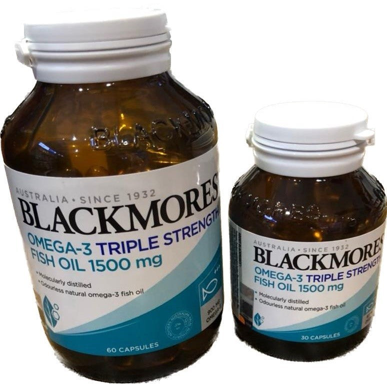 BLACKMORES OMEGA-3 TRIPLE STRENGTH FISH OIL 1500MG CAPS 30S / 60S EXP06/2024
