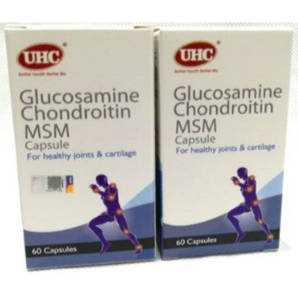 UHC GLUCOSAMINE CHONDROITIN MSM 314/200/100MG CAPS 60S PACK-OF-2 EXP01/2023