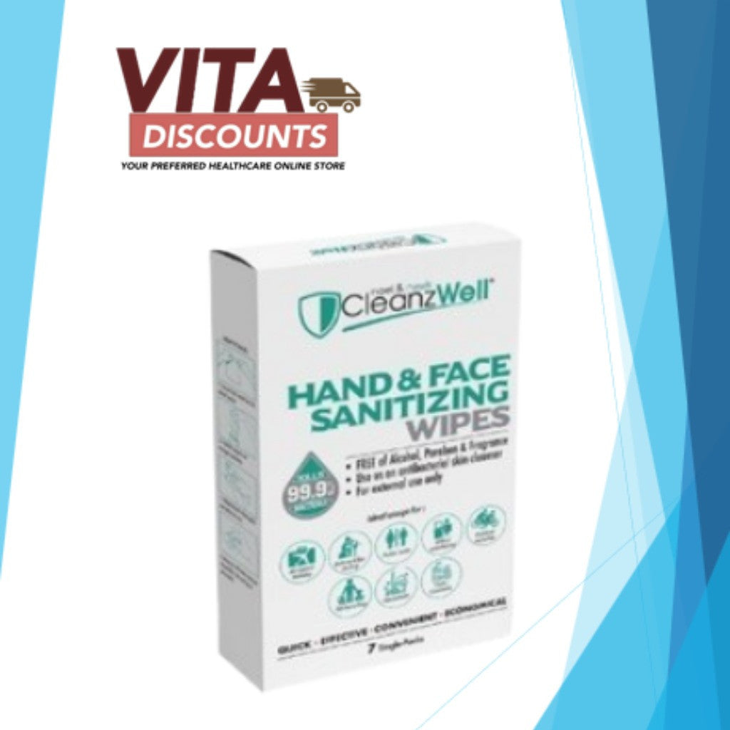 CLEANZWELL HAND & FACE SANITIZING WIPES 7S