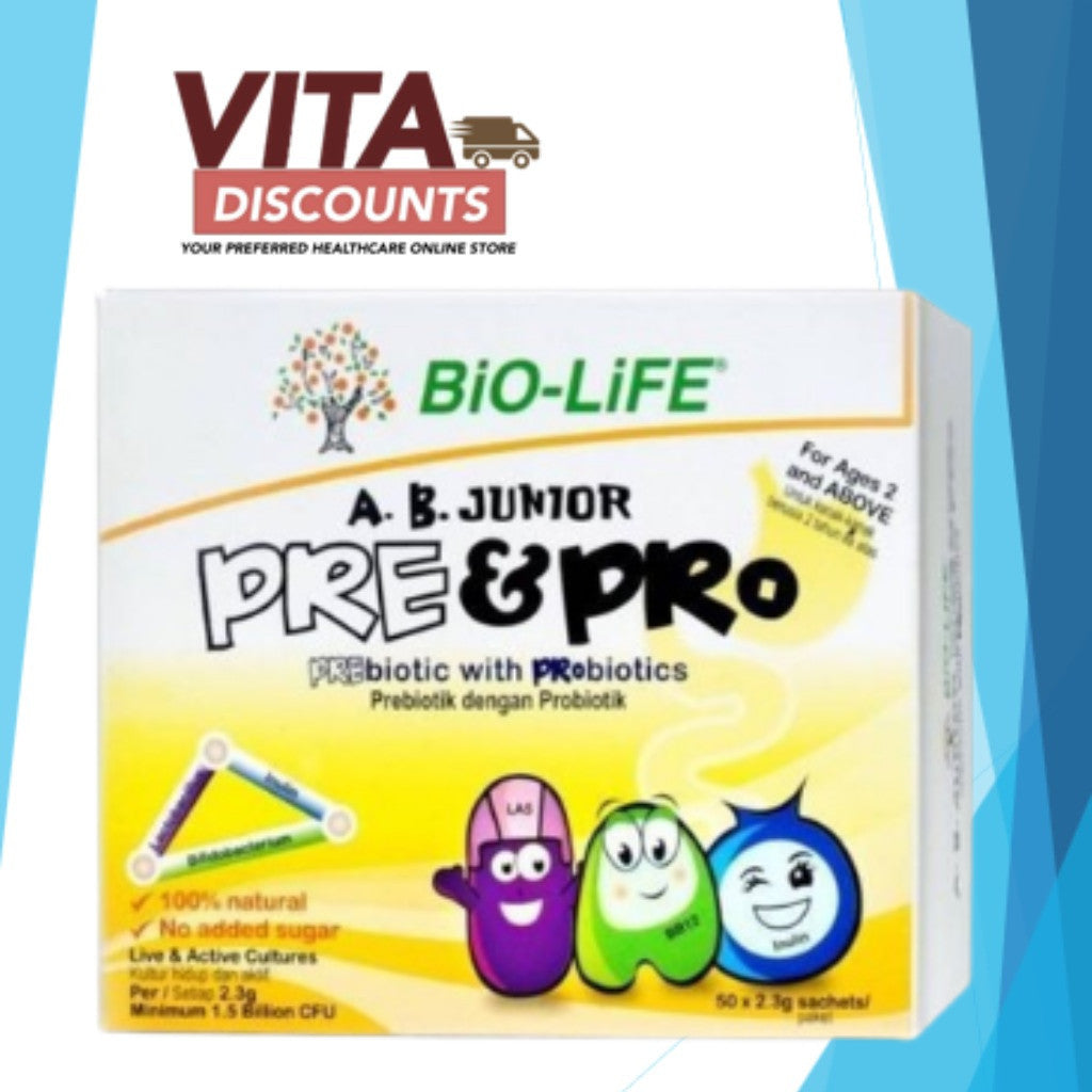 [RTC - EXP11/2024] BIO-LIFE AB JUNIOR PRE & PRO POWDER 2.3G 50S PACK-OF-2+GIFT