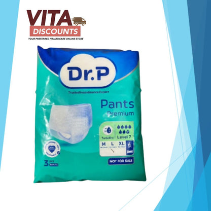 Dr.P Pants Premium Adult Diapers Size L Sample Pack (3's)