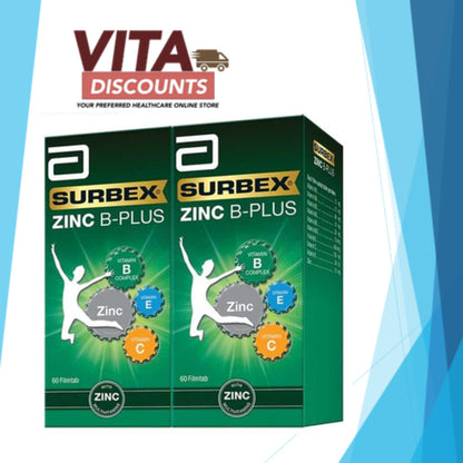 Surbex Zinc B-Plus Tabs (60's x 2 Pack) [Exp 07/2027]