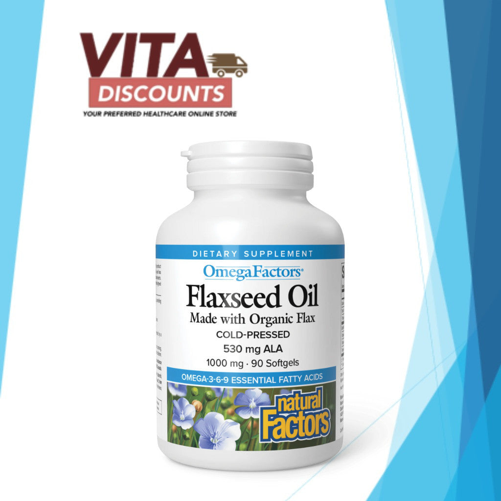 Natural Factors Flaxseed Oil Cold Pressed 1300mg Sgels (90's)