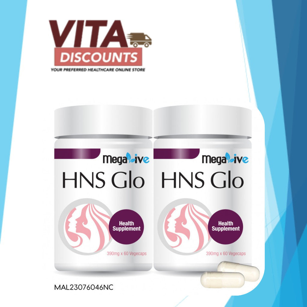 Megalive Hns Glo 390mg Vcaps (60's) Pack-Of-2 [Exp 07/2027]  [Extra 2 Gift]