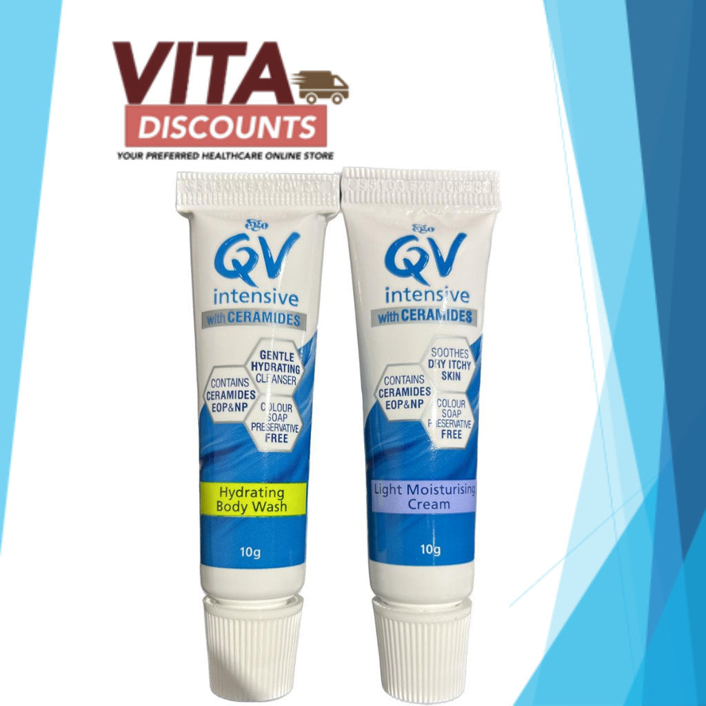 Rtc - Qv Intensive With Ceramides Hydrating Body Wash / Light Moisturising Cream Small Tube (10g)