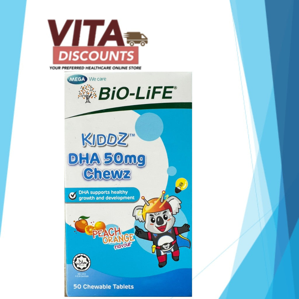 Bio-Life Kiddz Dha 50mg Chewz Ctabs Peach Orange (50's) [Exp 03/2027]