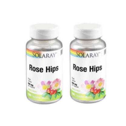 Solaray Rose Hips 550mg Caps (100's x 2 Pack) [Exp 03/2027]