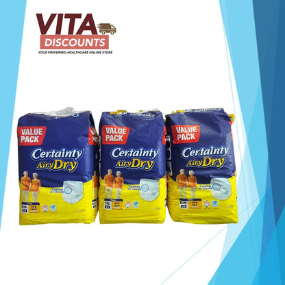 Certainty Airydry / Drypants Adult Diapers M Big Value Pack (26's) / L (22's) / Xl (20's)