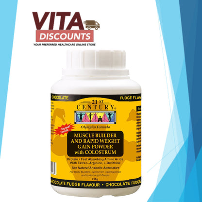 21St Century Muscle Builder And Rapid Weight Gain Powder With Colostrum Powder (250g) [Exp 04/2028]