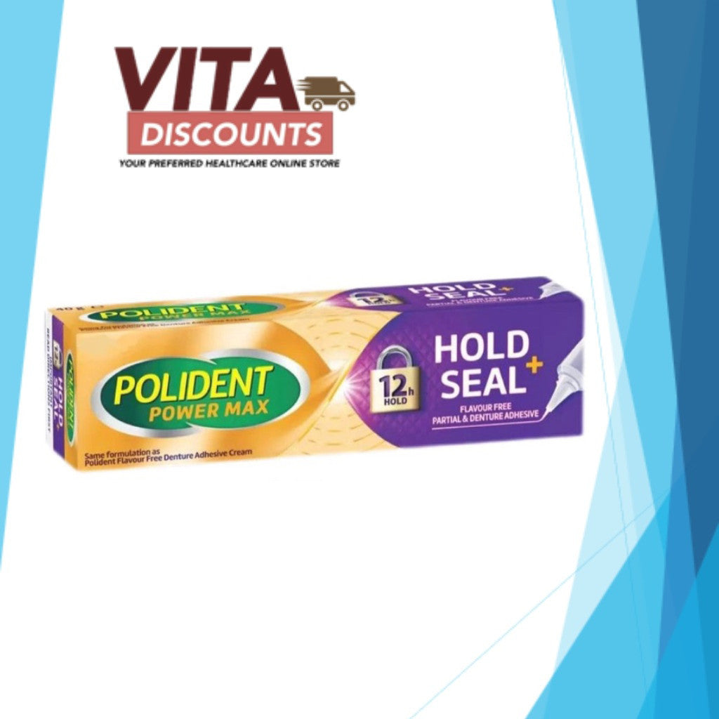 Polident Power Max Hold+Seal Flavour Free (40g/70g) [Exp 03/2027]