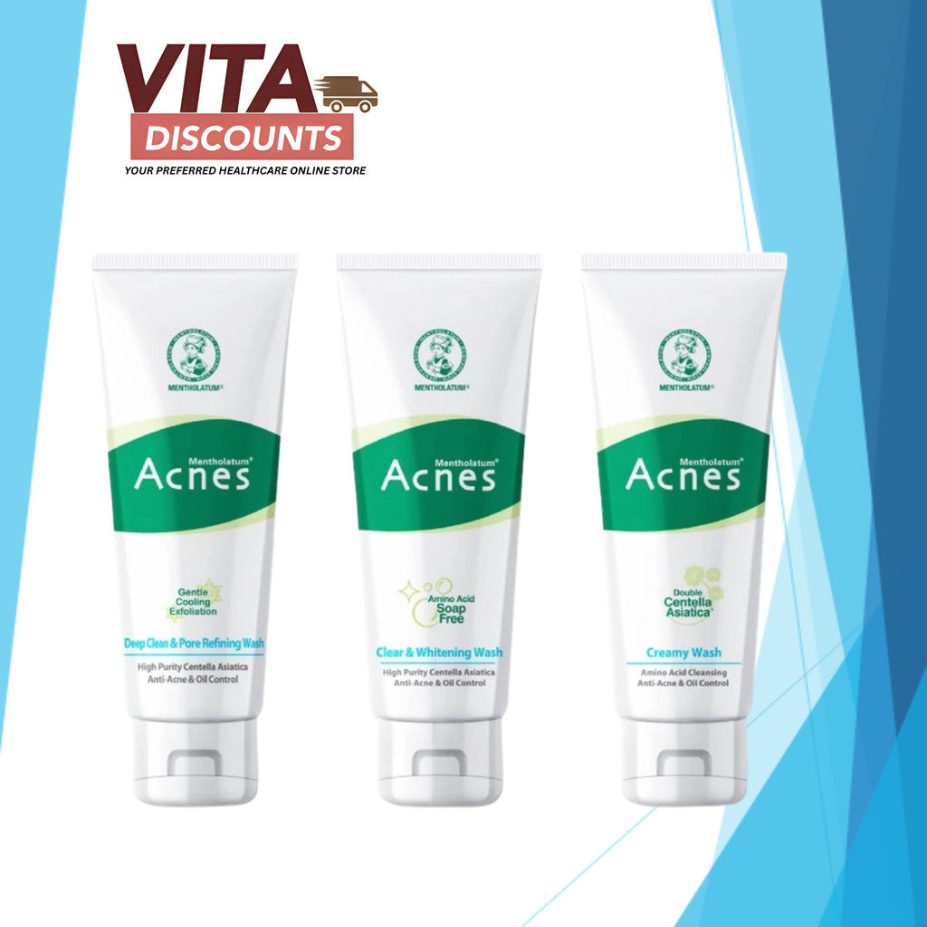 Mentholatum Acnes - Creamy/Deep Clean & Pore Refining/Clear & Whitening Wash (100g) [Exp 11/2027]