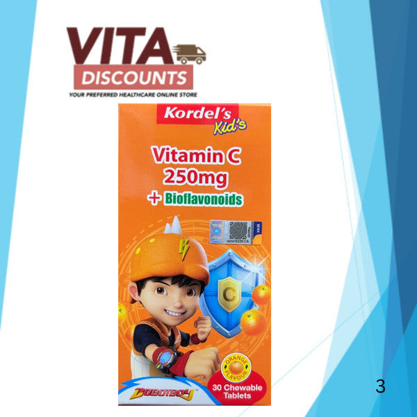 Kordel's Kid's Vitamin C 250mg + Bioflavonoids Tabs (30's) [Exp 02/2028]