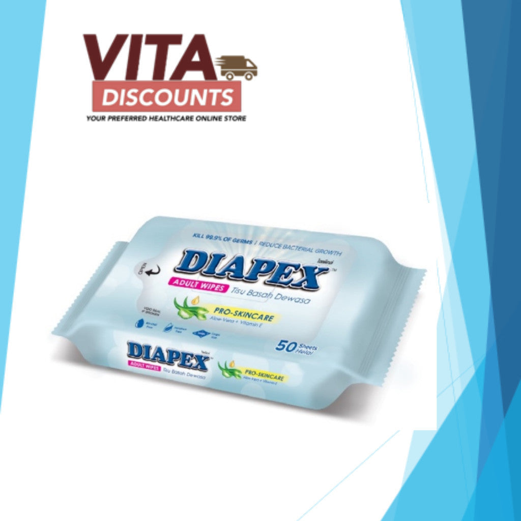 Diapex Adult Wipes (50's) [Exp 04/2027]