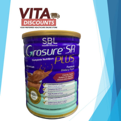 Grosure Sr / Sr Plus Complete Nutrition Powder Vanila / Chocolate (800g) [Exp 06/2027]  [Extra 2 Gift]