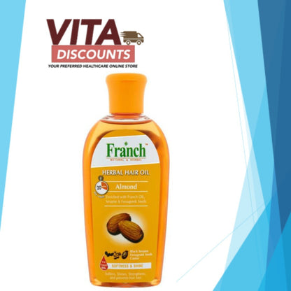 Franch Herbal Hair Oil - Amla/Coconut/Aloe Vera/Almond (100ml/200ml) [Exp 02/2027]