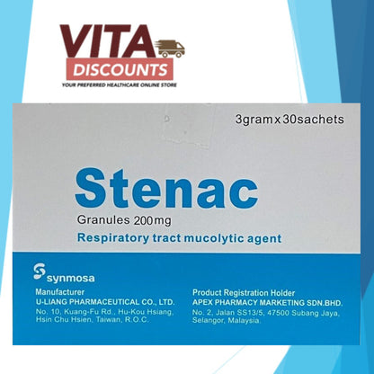 Stenac Granules 200mg Sacs (3g x 30's)