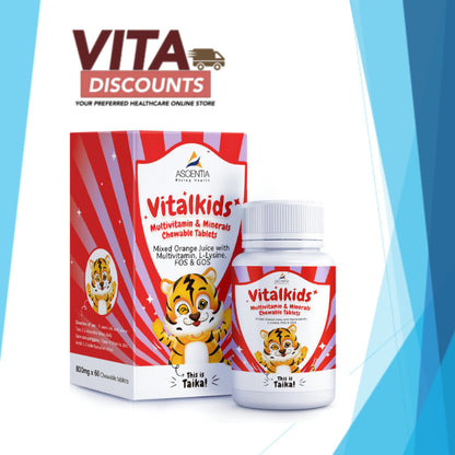 Ascentia Vitalkids Multivitamin & Minerals Ctabs (60's)
