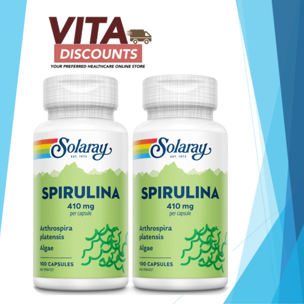 Solaray Spirulina 410mg Caps (100's x 2 Pack)