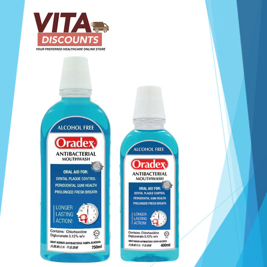Oradex Antibacterial Mouthwash (400ml/750ml) [Exp 06/2028]