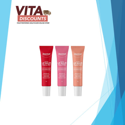Dermal Therapy Lip Balm - Cherry Red/Rose Pink/Peach Nude (8g) [Exp 02/2028]