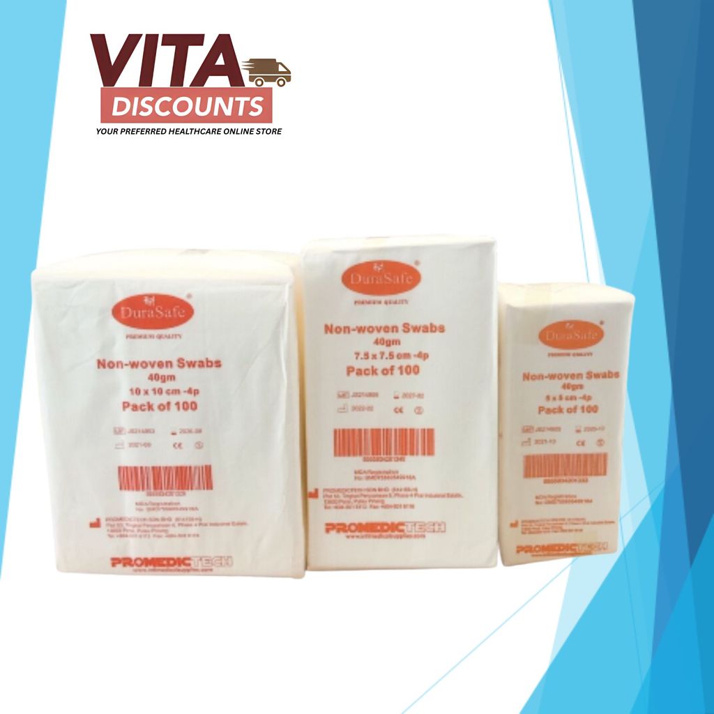 Durasafe Non-Woven Swabs (5cm/7.5cm/10cm x 100's) [Exp 04/2029]