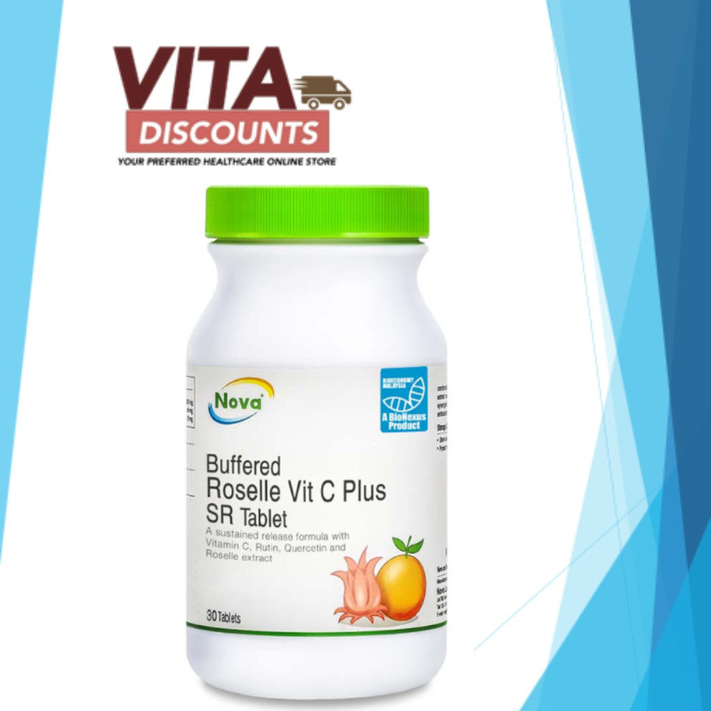 Nova Buffered Roselle Vit C+Sr Tabs (30's) [Exp 12/2027]  [Extra 1 Gift]