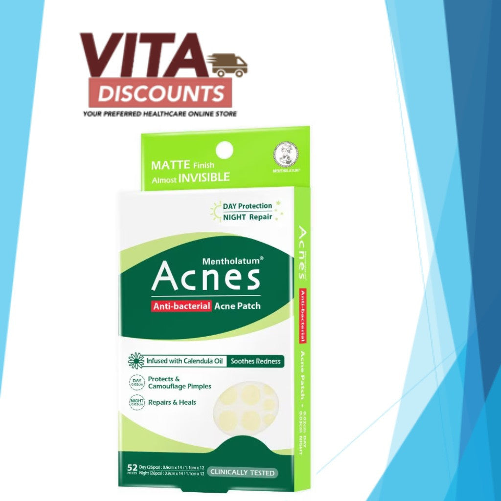 Mentholatum Acnes Anti-Bacterial Acne Patch - Day/Night/Day & Night (36's/52's) [Exp 07/2028]