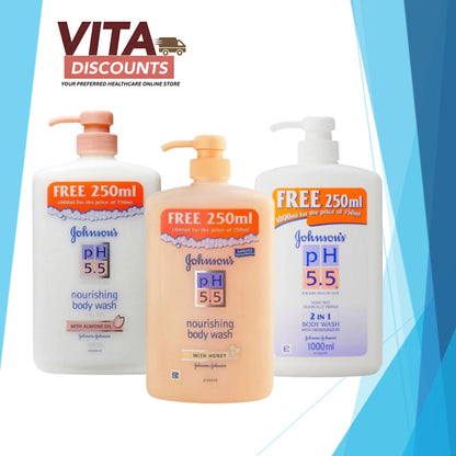 Johnson's Body Wash Ph5.5 - Regular/With Honey/With Almond Oil (1L) [Exp 05/2027]