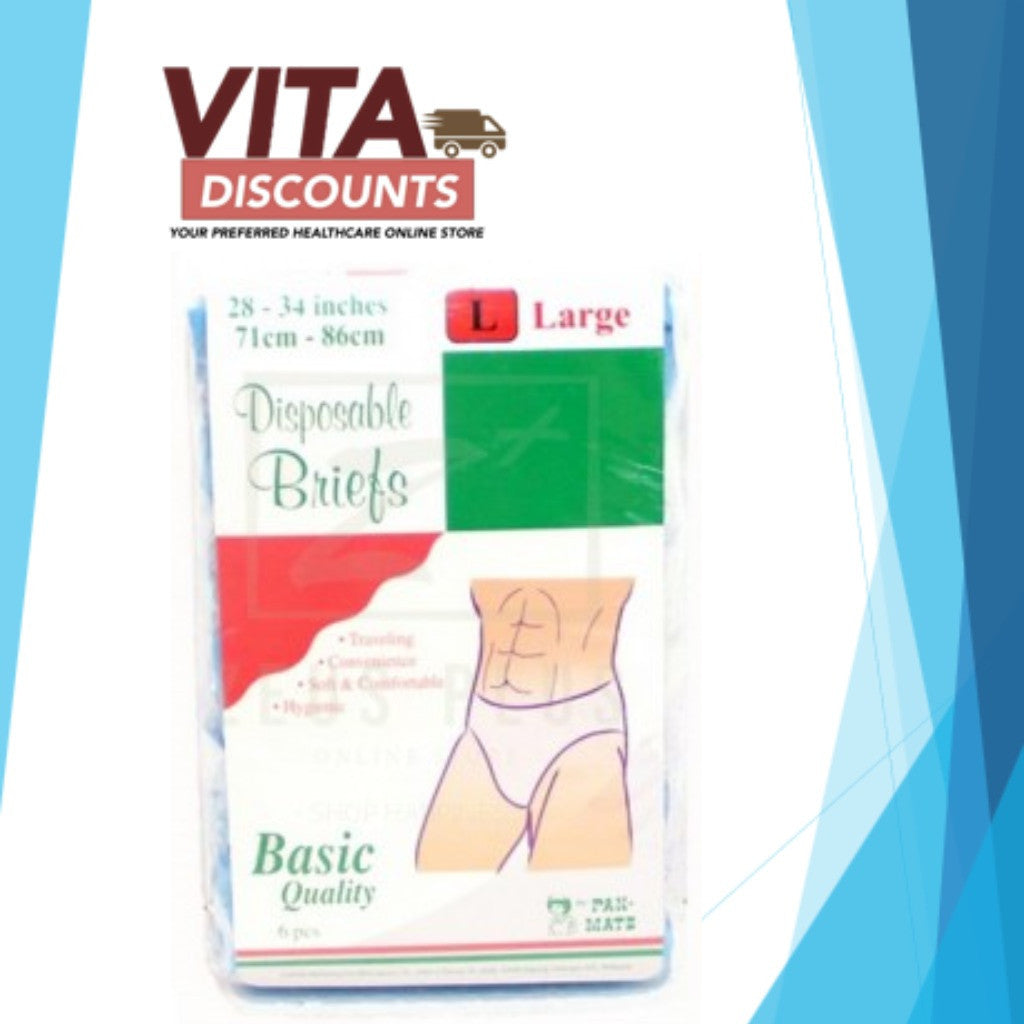 Pan-Mate Disposable Briefs/Panties - Size M/L/XL/XXL (6's)