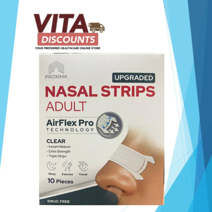 Proxima Upgraded Nasal Strips Adult Clear (10's) [Exp 07/2028]