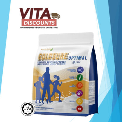 Nutrixgold Goldsure Optimal Complete Nutrition Powder Vanilla (600g) [Exp 10/2027]  [Extra 1 Gift]