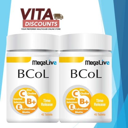 Megalive Bcol Tabs (45's) Pack-Of-2 [Exp 08/2027]  [Extra 2 Gift]