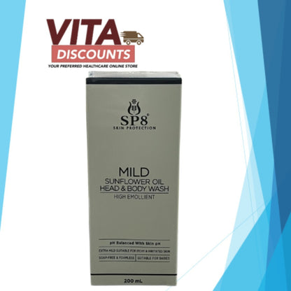 Sp8 Mild Sunflower Oil Head&Body Wash (200ml) [Extra 1 Gift]