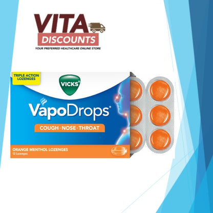 Vicks Vapodrops Lozenges - Honey Lemon/Orange Menthol (6's/12's) [Exp 05/2027]