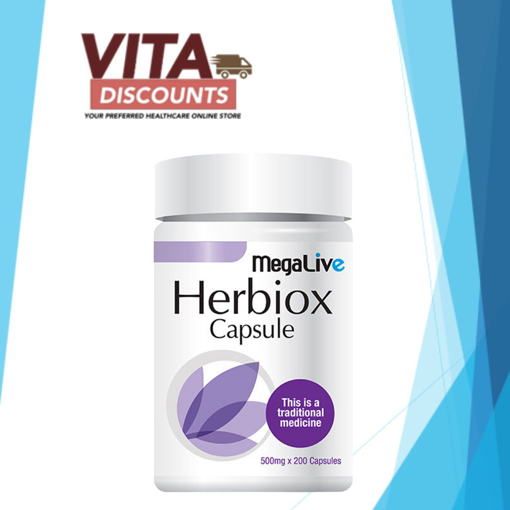 Megalive Herbiox 500mg Caps (200's) [Exp 10/2027]  [Extra 2 Gift]