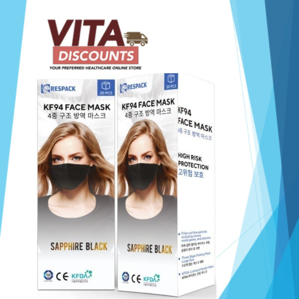 Respack Kf94 4-Ply Earloop 3D-Fold Face Mask Ranges (6's/20's)