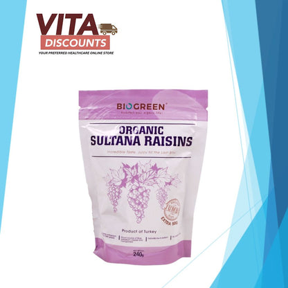 Biogreen Organic Sultana Raisins (240g) [Exp 04/2027]