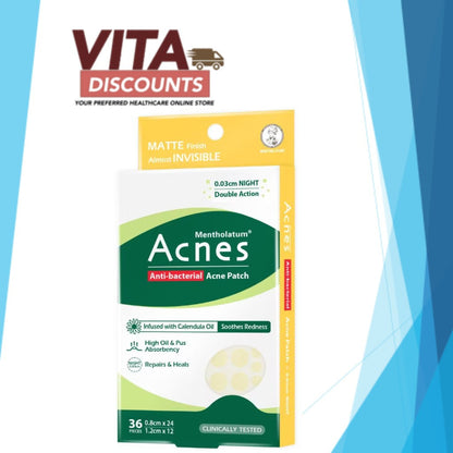 Mentholatum Acnes Anti-Bacterial Acne Patch - Day/Night/Day & Night (36's/52's) [Exp 07/2028]