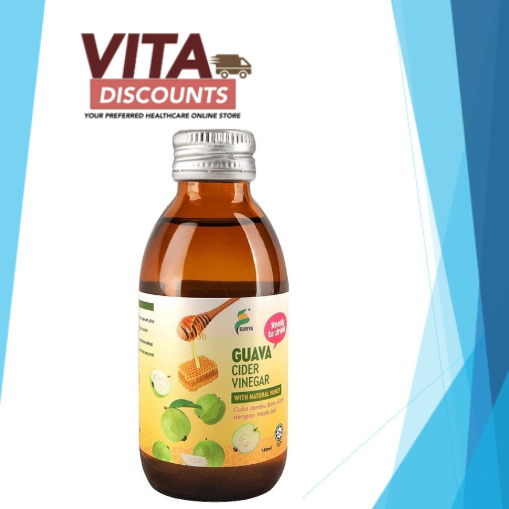 Surya Cider Vinegar With Natural Honey Small Bottle - Apple/Guava/Pomegranate (150ml)
