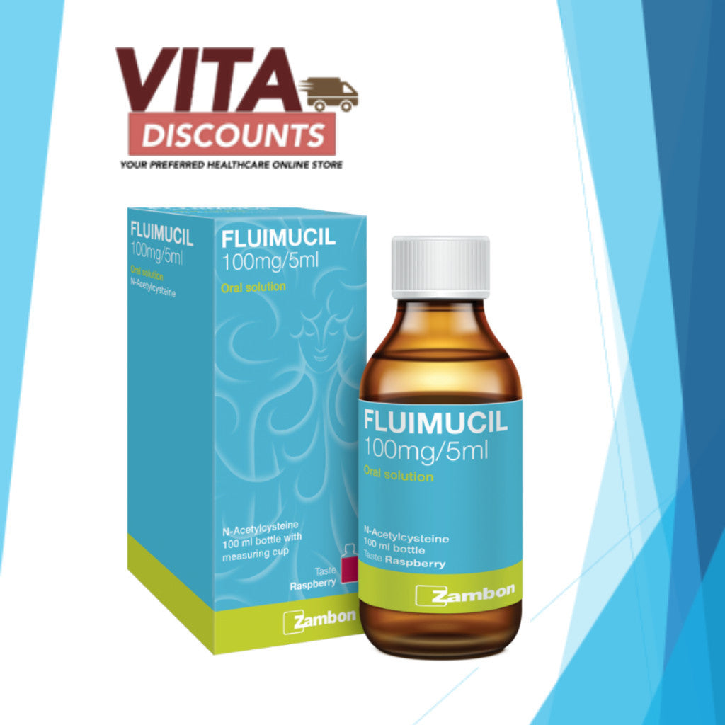 Fluimucil 100mg/5ml Oral Solution Raspberry (100ml) [Exp 07/2027]