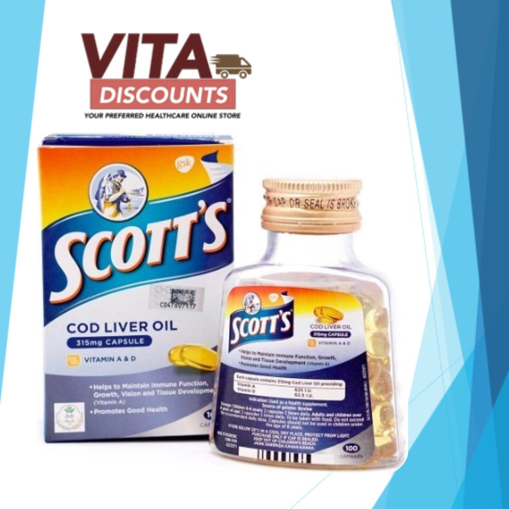 Scott's Cod Liver Oil 315mg Caps (100's x 1/2 Pack)
