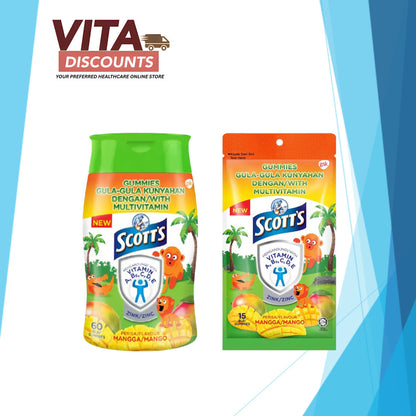 Scott's Gummies With Multivitamins - Tropical/Apple/Mango (15's/60's)