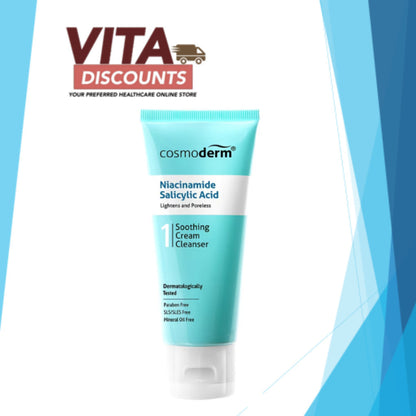 Cosmoderm Niacinamide Salicylic Acid Soothing Cream Cleanser (125ml) [Exp 06/2028]