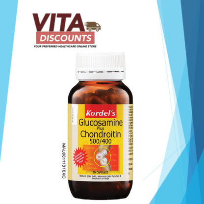 Kordel's Glucosamine Plus Chondroitin 500/400mg Caps Small Bottle (30's)